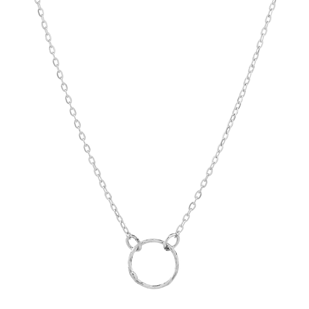 Tiny Diamond Cut Circle Necklace - Necklaces - Choker - Choker / Silver - Azil Boutique