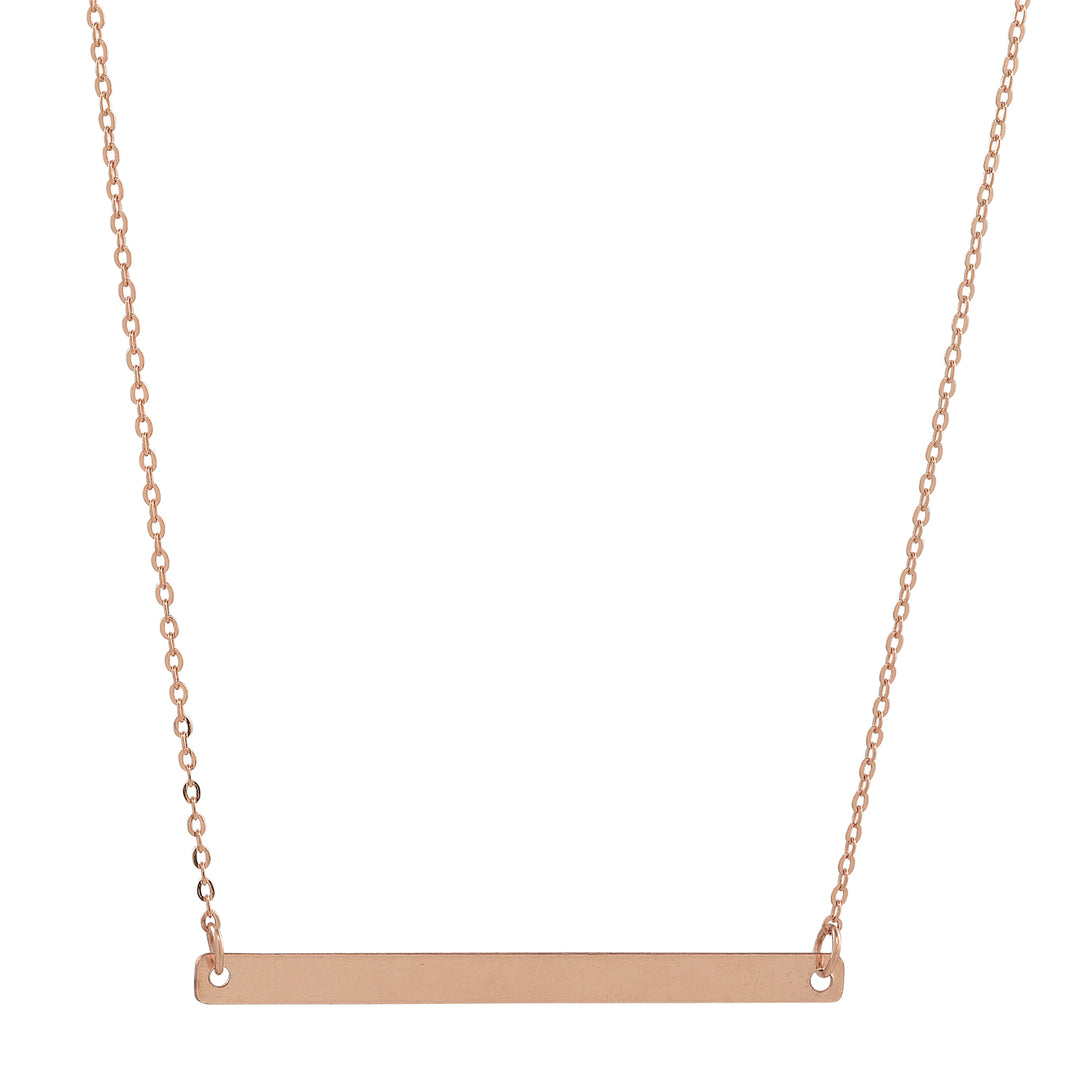 SALE - Long Thin Bar Necklace - Necklaces - Smooth - Smooth / Rosegold - Azil Boutique