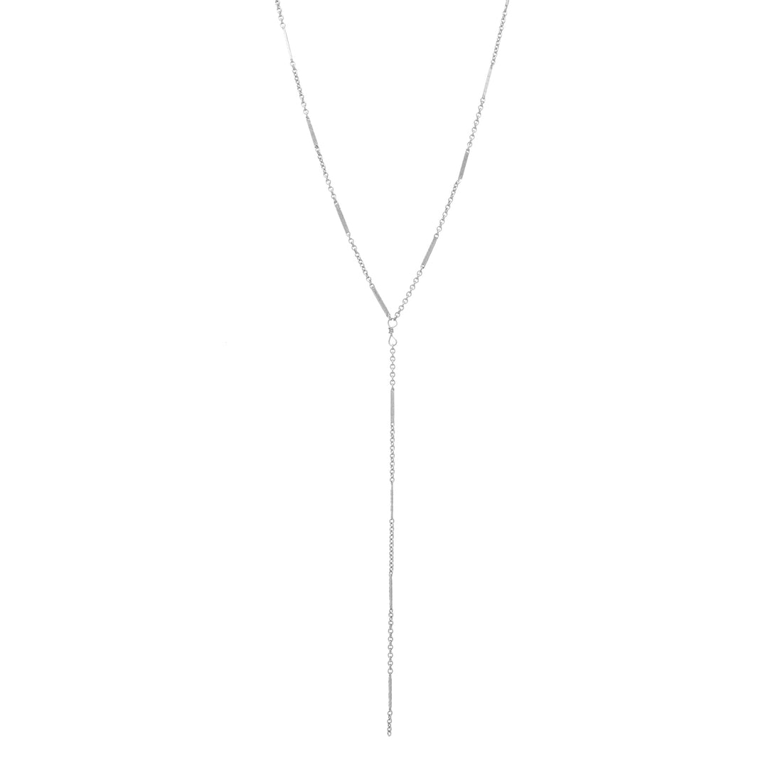 SALE - 10mm Bar / Link Y-Drop Necklace - Necklaces - Silver - Silver / 17 inches - Azil Boutique