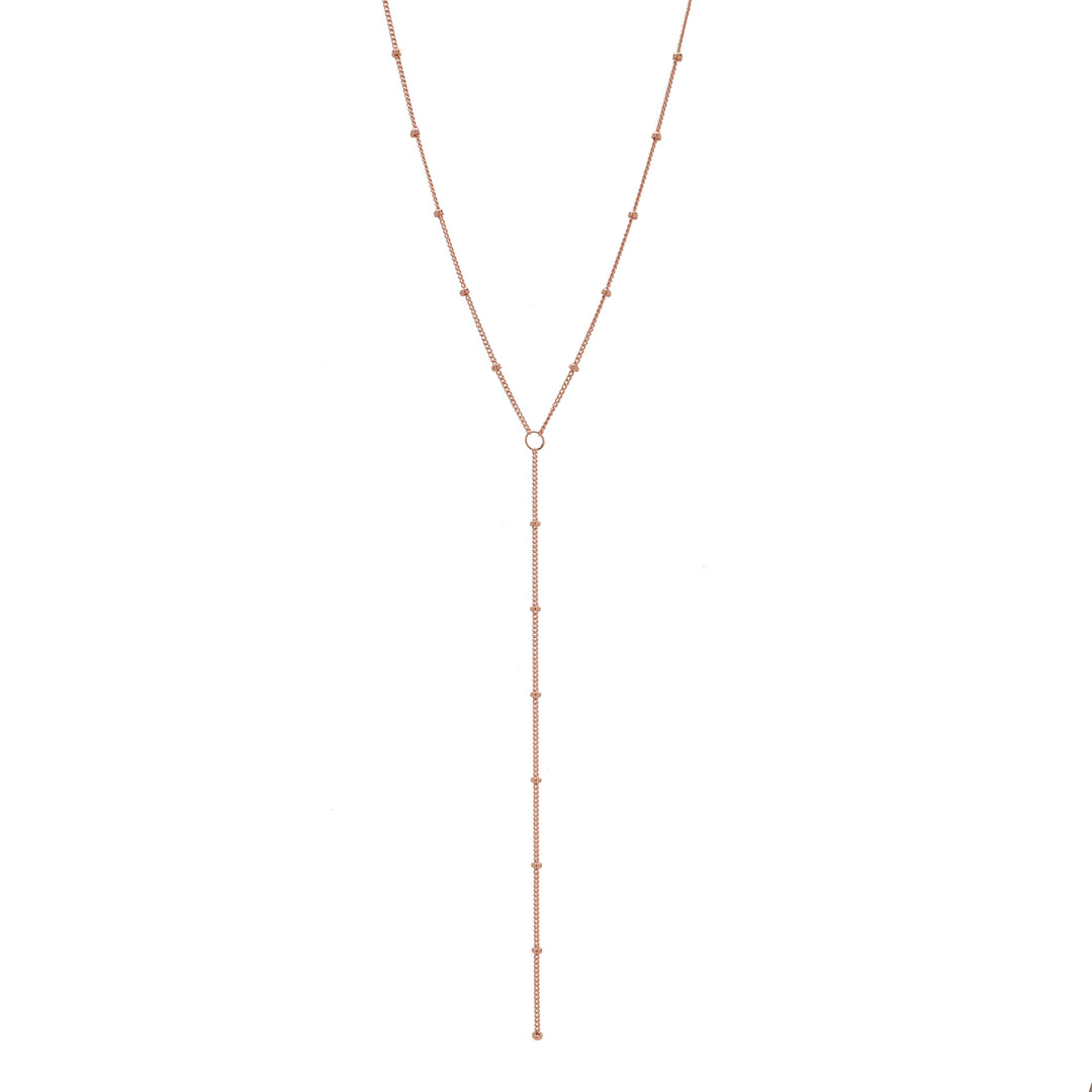 SALE - Y-Drop Ball Chain Necklace - Necklaces - Rosegold - Rosegold / 17" - Azil Boutique