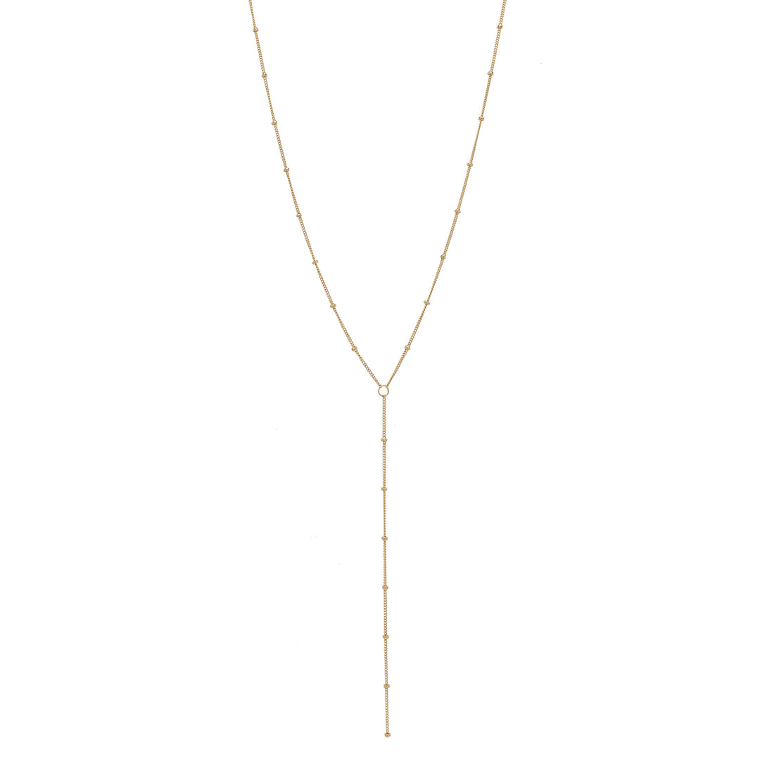 SALE - Y-Drop Ball Chain Necklace - Necklaces - Gold - Gold / 19" - Azil Boutique