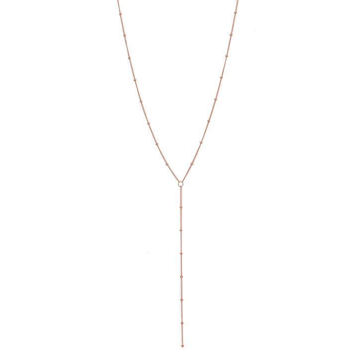 SALE - Y-Drop Ball Chain Necklace - Necklaces - Rosegold - Rosegold / 19" - Azil Boutique
