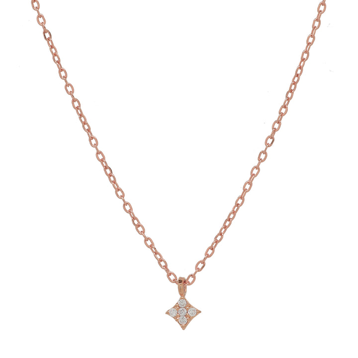 CZ Tiny Rhombus Necklace - Necklaces - Rosegold - Rosegold - Azil Boutique