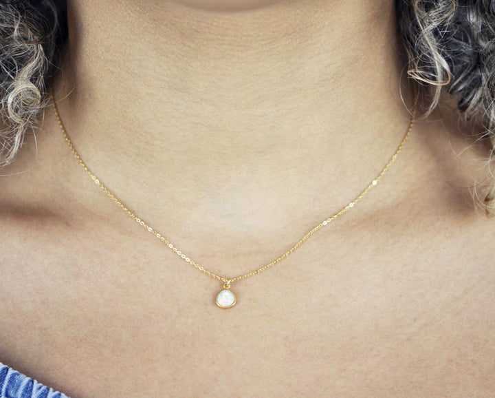 Teardrop Opal Necklace - Necklaces -  -  - Azil Boutique