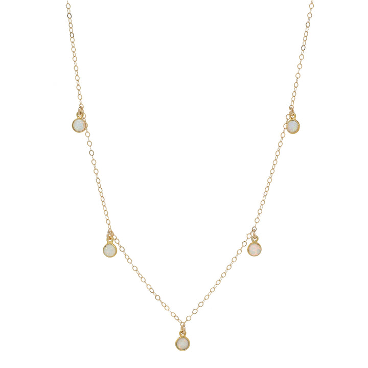 5 Dangle Round Opal Choker - Necklaces -  -  - Azil Boutique