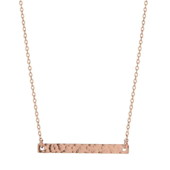 SALE - Thin Bar Necklace - Necklaces - Hammered - Hammered / Rosegold - Azil Boutique