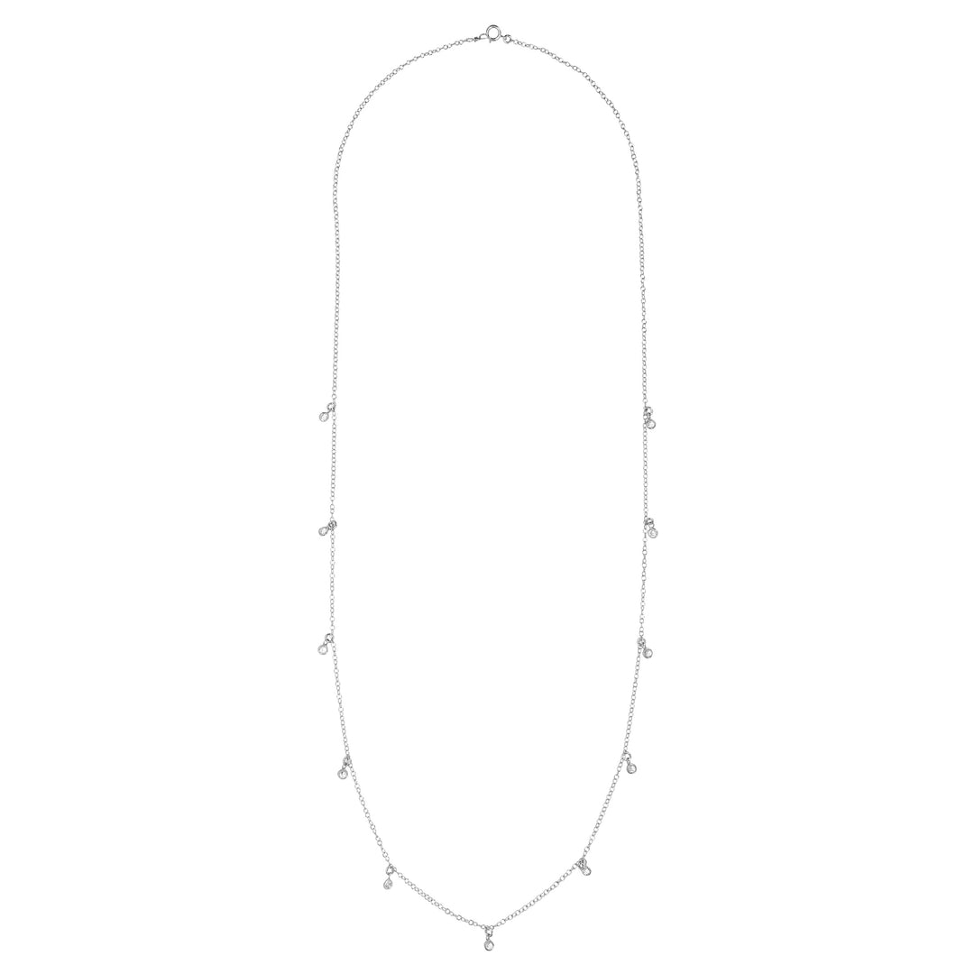 Long CZ Necklace - Necklaces - Silver - Silver - Azil Boutique