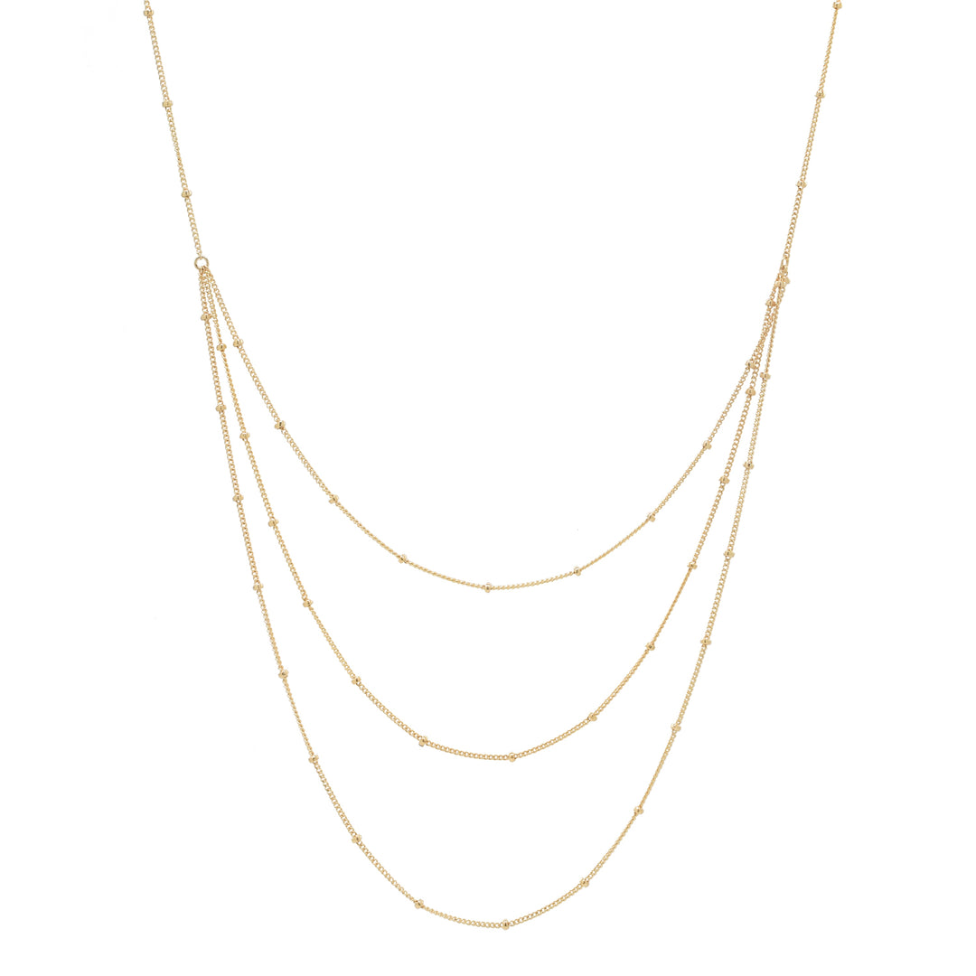 Triple Layer Ball Chain Necklace - Necklaces - Gold - Gold / 26" - Azil Boutique