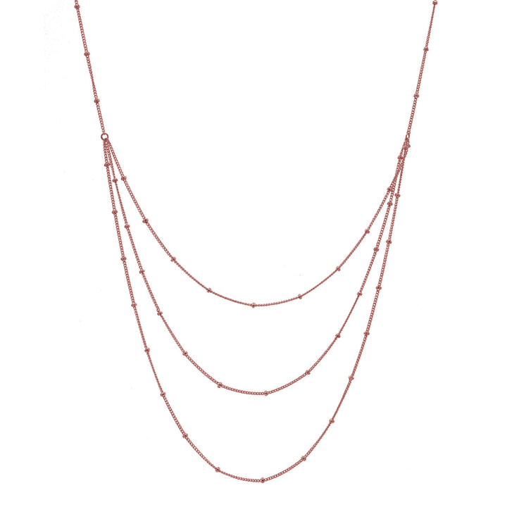 Triple Layer Ball Chain Necklace - Necklaces - Rosegold - Rosegold / 21" - Azil Boutique