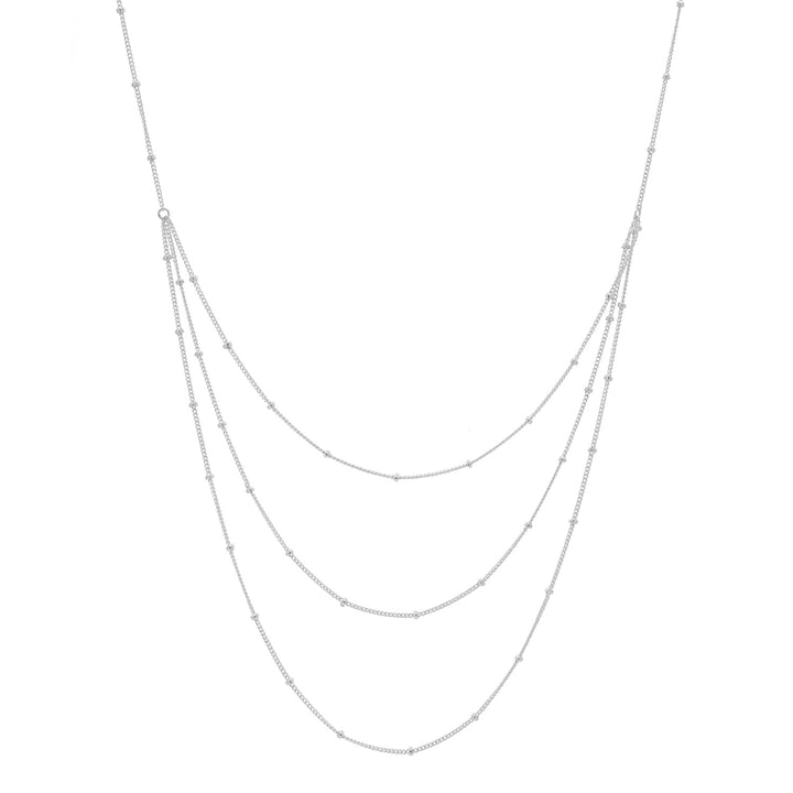 Triple Layer Ball Chain Necklace - Necklaces - Silver - Silver / 21" - Azil Boutique