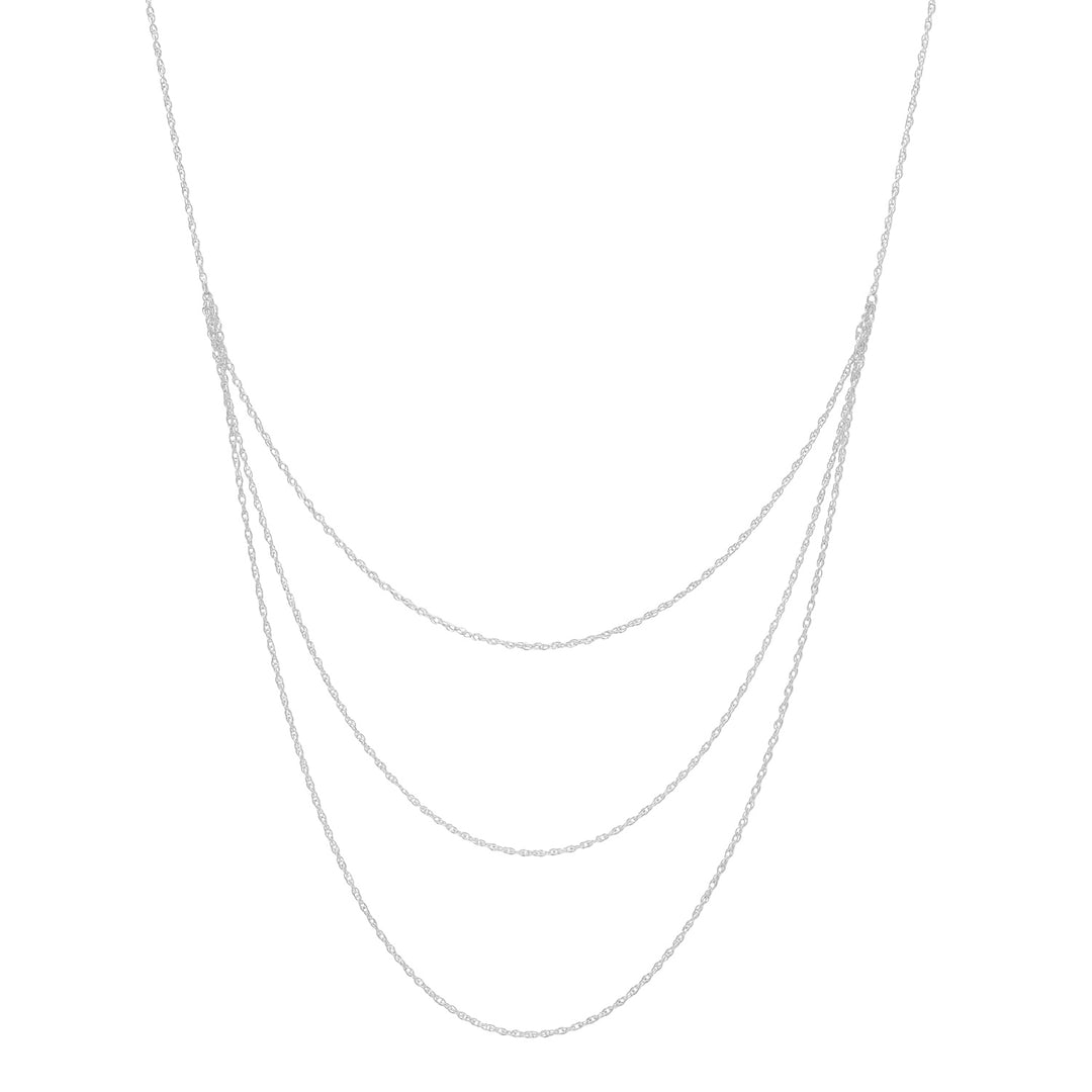 Triple Layer Rope Chain Necklace - Necklaces - Silver - Silver / 26" - Azil Boutique