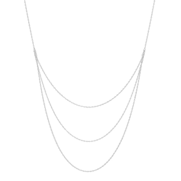 Triple Layer Rope Chain Necklace - Necklaces - Silver - Silver / 26" - Azil Boutique