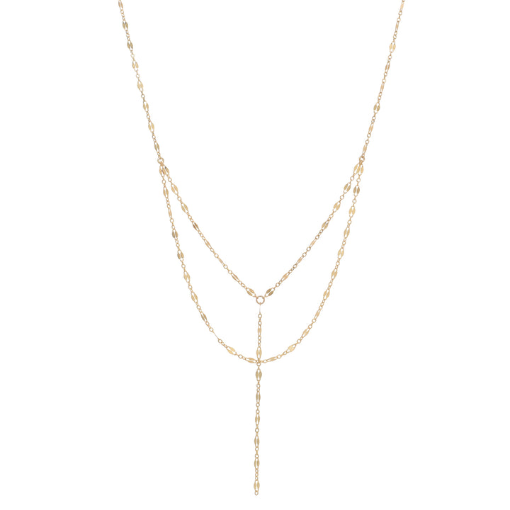 Double Layer Geometric Cable Link Y-Necklace - Necklaces - Gold - Gold - Azil Boutique