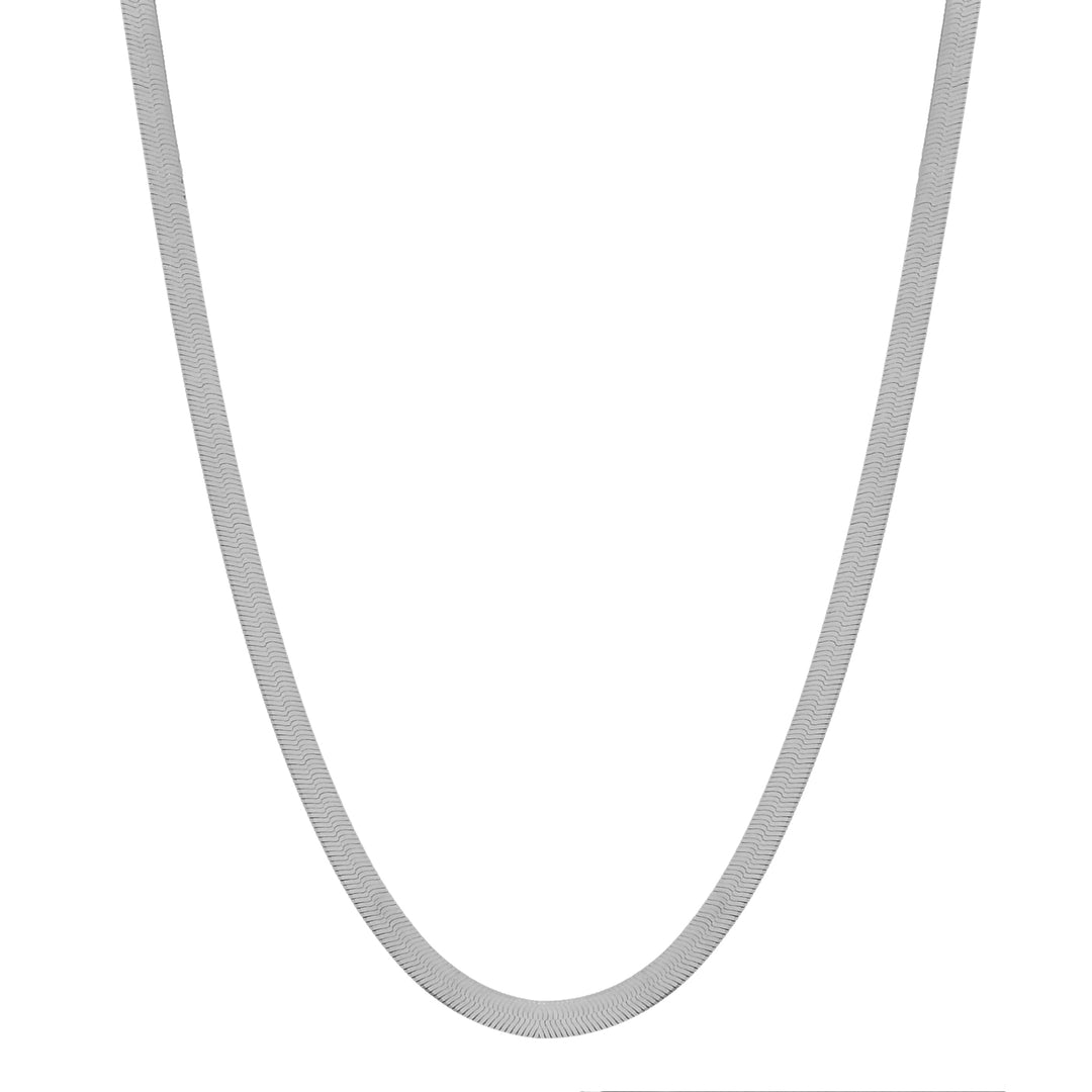 Herringbone Necklace - Necklaces - Silver - Silver / 5mm / 16" - Azil Boutique