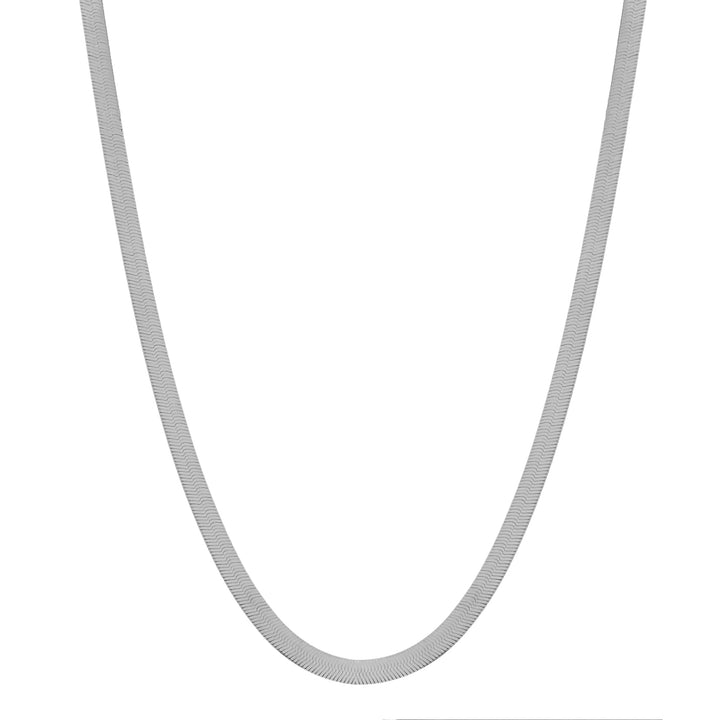 Herringbone Necklace - Necklaces - Silver - Silver / 5mm / 16" - Azil Boutique