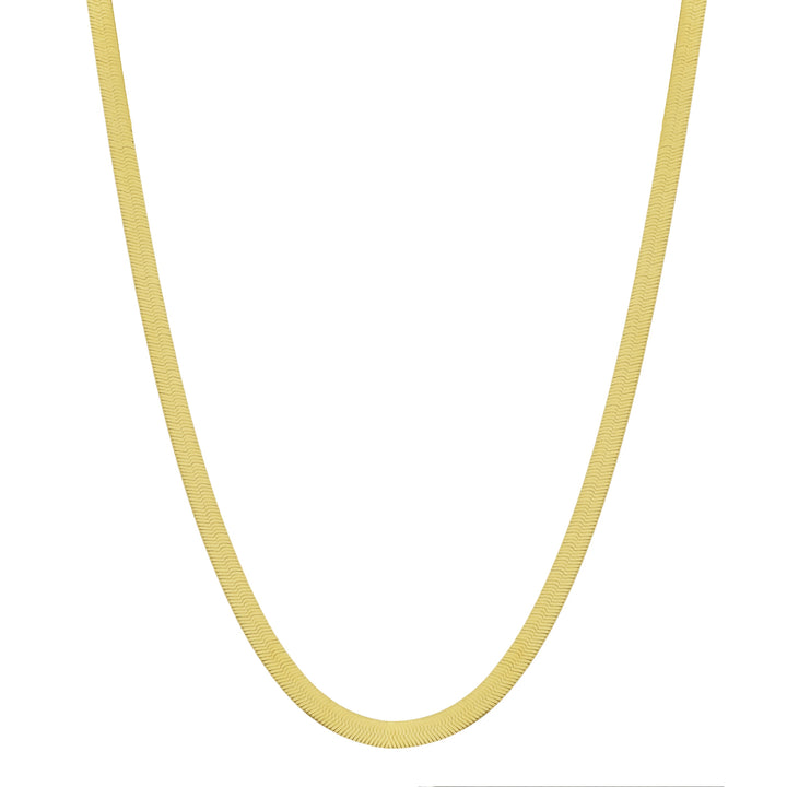 Herringbone Necklace - Necklaces - Gold - Gold / 5mm / 16" - Azil Boutique