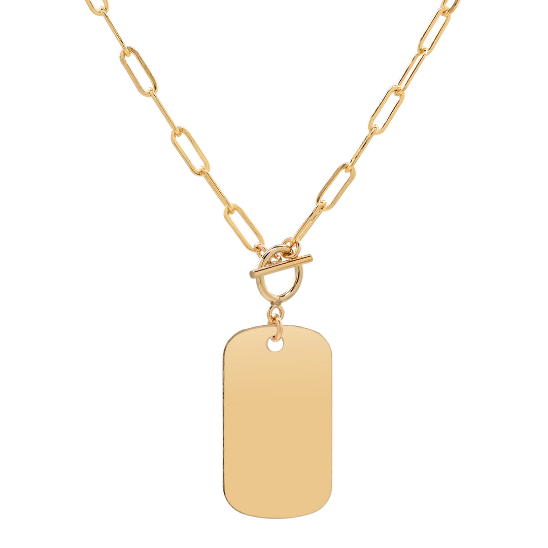 SALE - Medium Dog Tag Necklace w/ Toggle Clasp - Necklaces -  -  - Azil Boutique