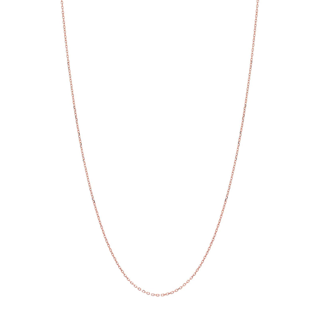 14k Solid Gold Thin Chain w/ Extender - Necklaces - Rose Gold - Rose Gold - Azil Boutique