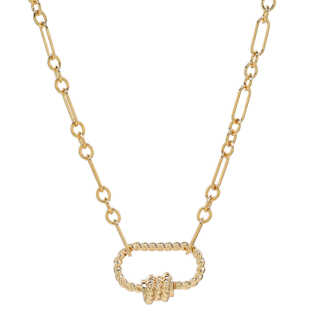 Gold Chain Link Carabiner Necklace