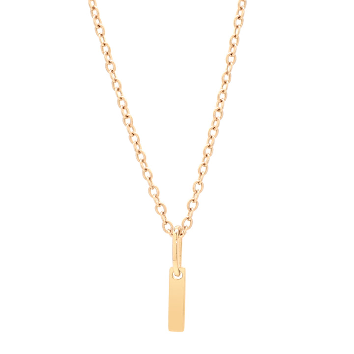 14k Solid Gold Tiny Flat Bar Necklace - Necklaces -  -  - Azil Boutique