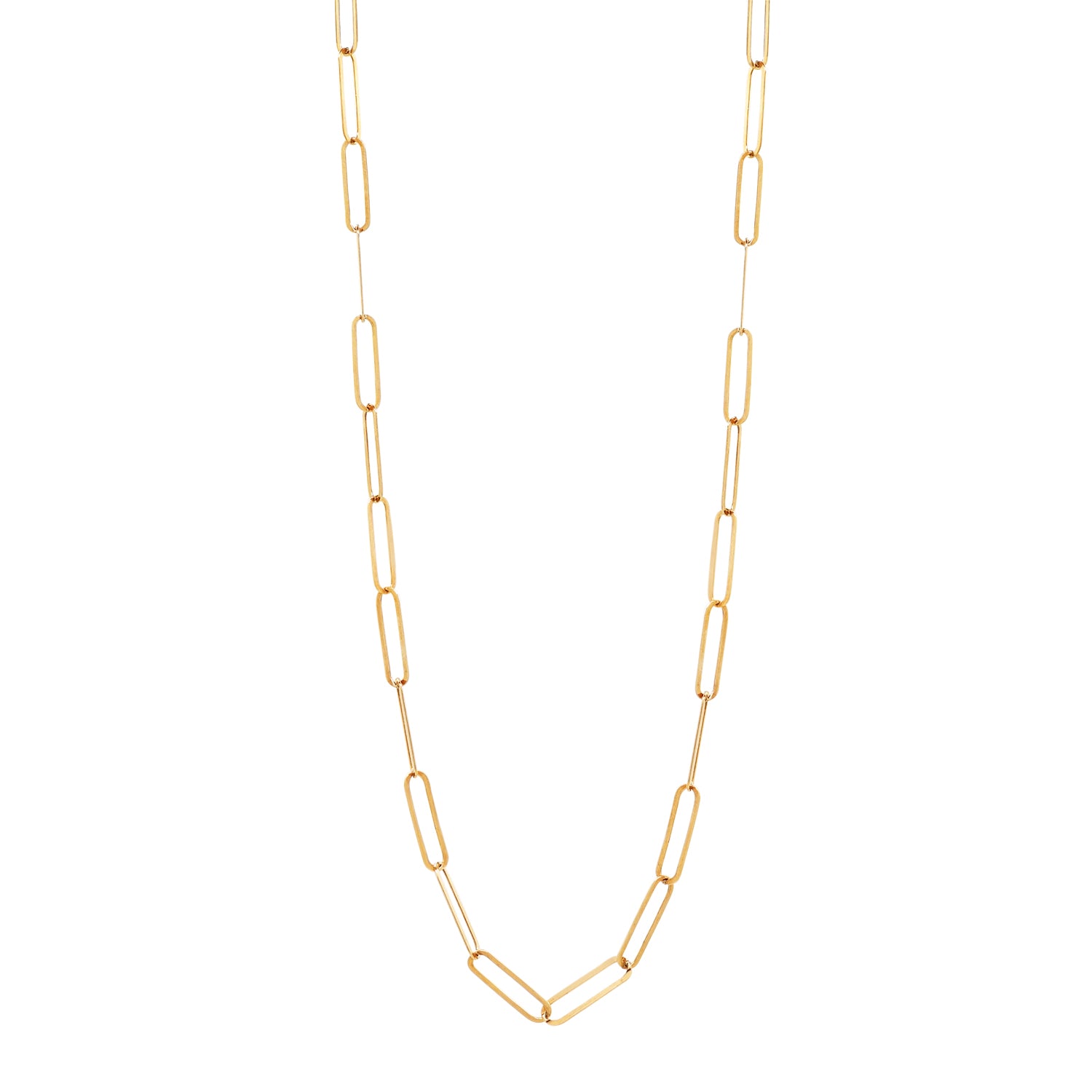 4.5mm Paper Clip Link Chain Necklace in Hollow 14K Gold - 31.5