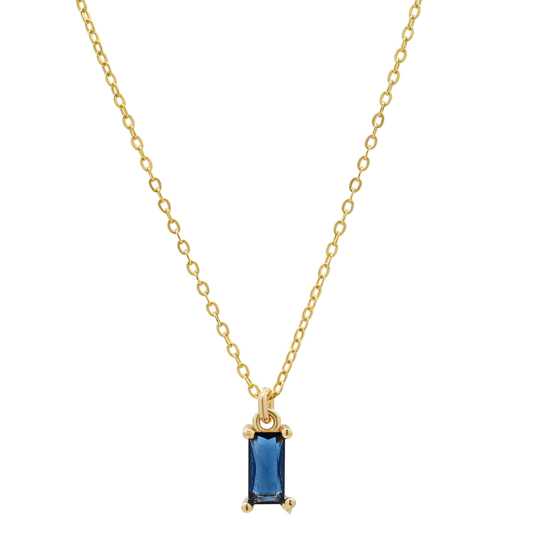 Tiny Blue Emerald Necklace - Necklaces -  -  - Azil Boutique