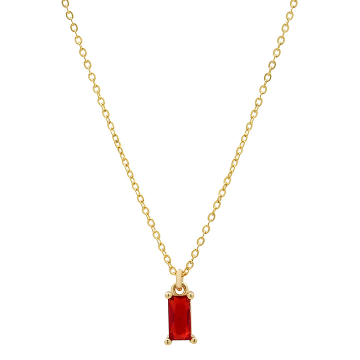 Tiny Red Emerald Necklace - Necklaces -  -  - Azil Boutique