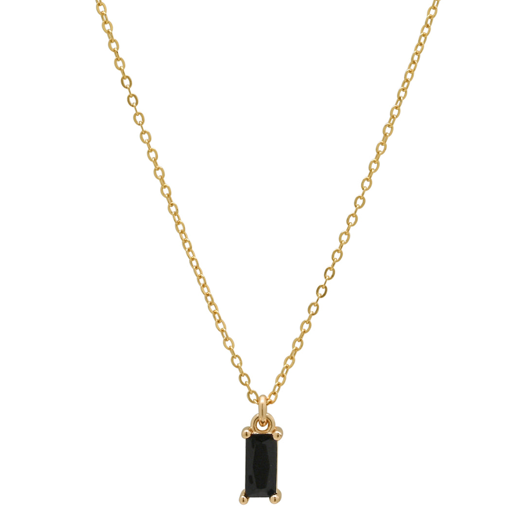 Tiny Black Emerald Necklace - Necklaces -  -  - Azil Boutique