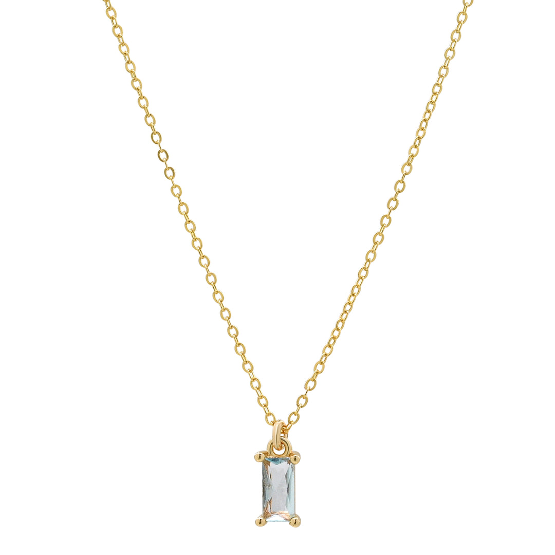 Tiny Light Blue Emerald Necklace - Necklaces -  -  - Azil Boutique