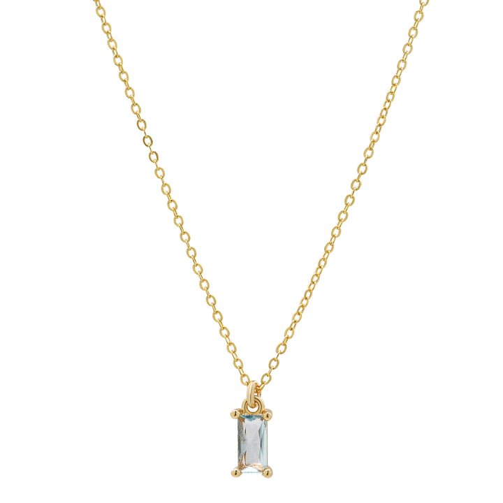 Tiny Light Blue Emerald Necklace - Necklaces -  -  - Azil Boutique