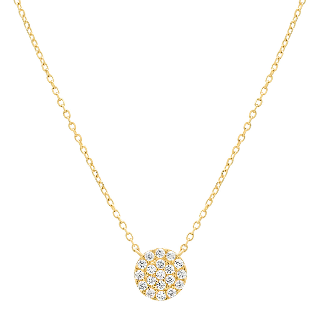 14 Solid Gold CZ Pave Necklace - Necklaces -  -  - Azil Boutique