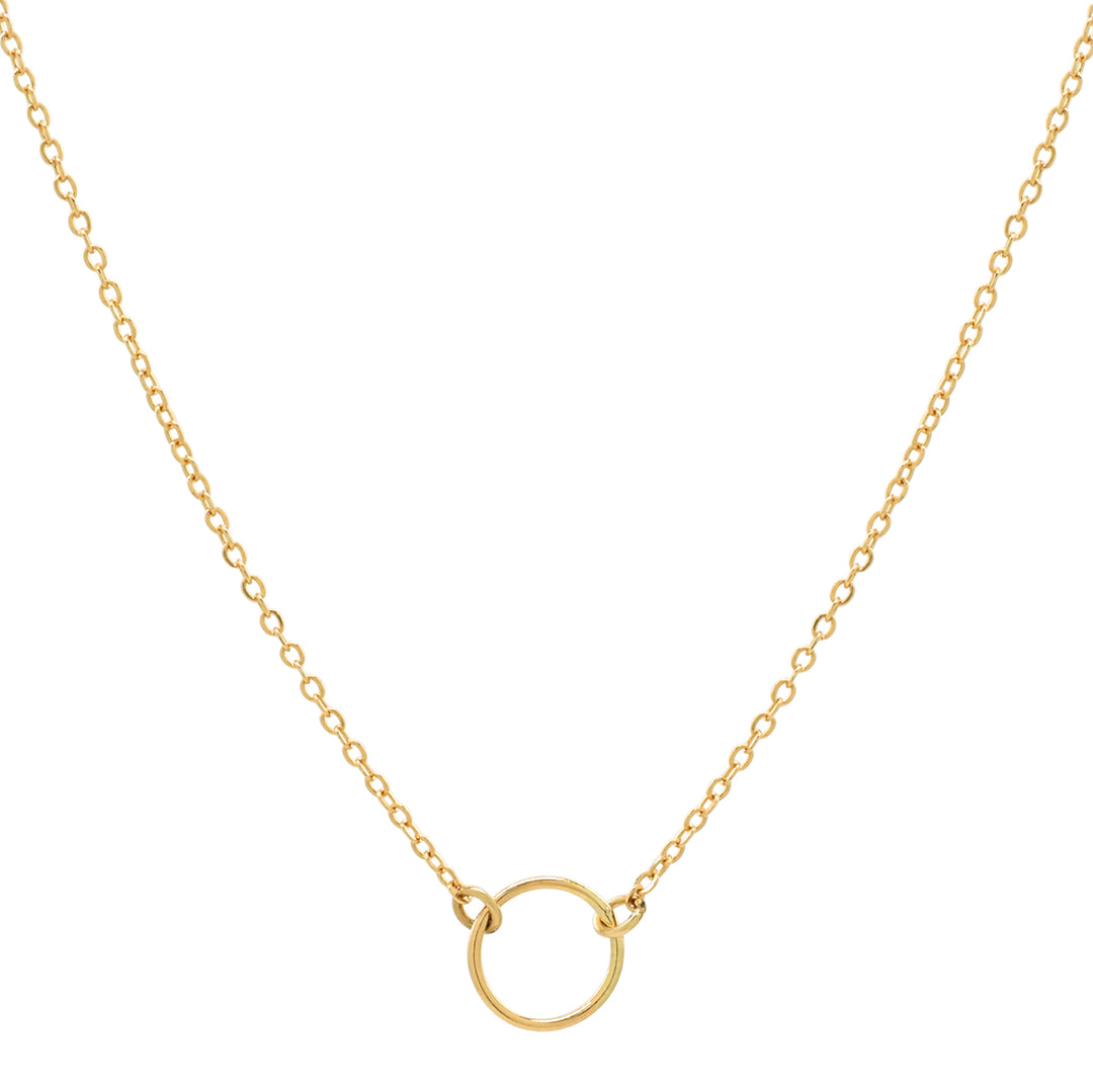 14k Solid Gold Tiny Circle Necklace - Necklaces -  -  - Azil Boutique