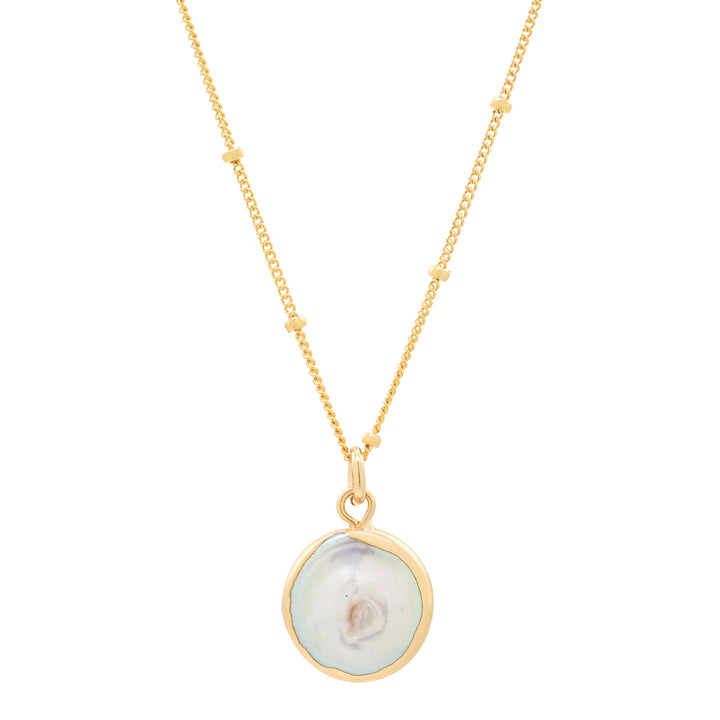 Gold Dipped Pearl Coin Necklace - Necklaces -  -  - Azil Boutique