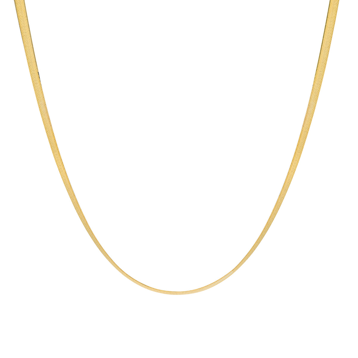 10k Solid Gold Thin Herringbone Necklace