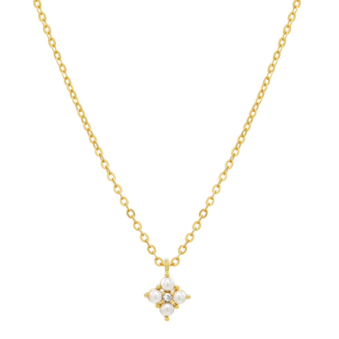 Tiny Pearl Star Necklace - Necklaces - Gold - Gold - Azil Boutique