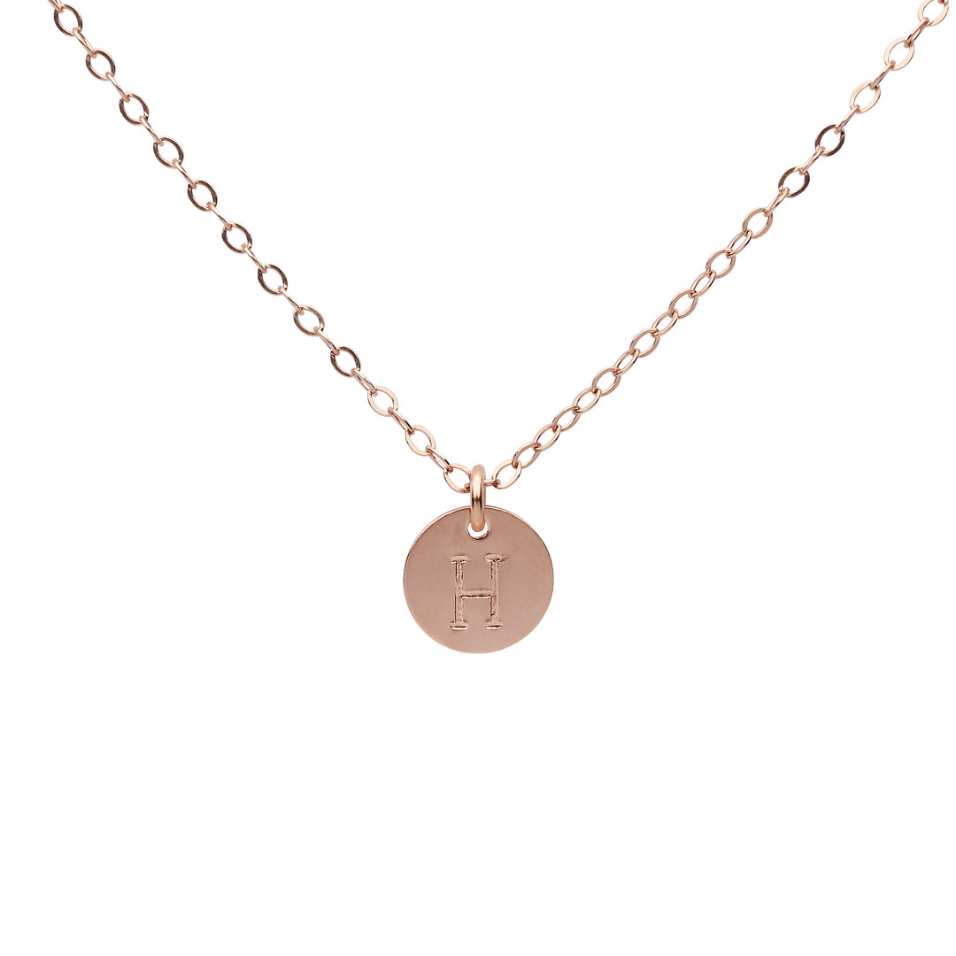 Monogram Necklace on Regular Chain - Necklaces - Rosegold - Rosegold / A - Azil Boutique