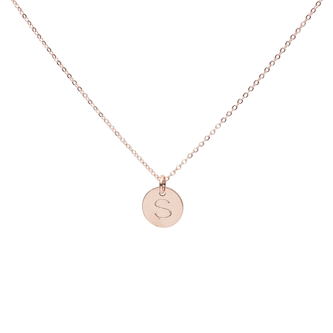 Monogram Necklace on Thin Chain - Necklaces - Rosegold - Rosegold / A - Azil Boutique