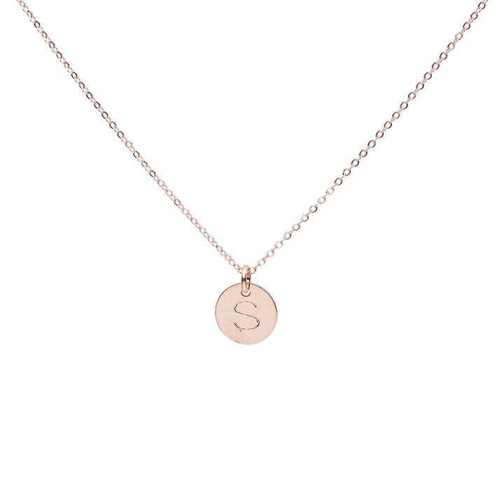 Monogram Necklace on Thin Chain - Necklaces - Rosegold - Rosegold / A - Azil Boutique