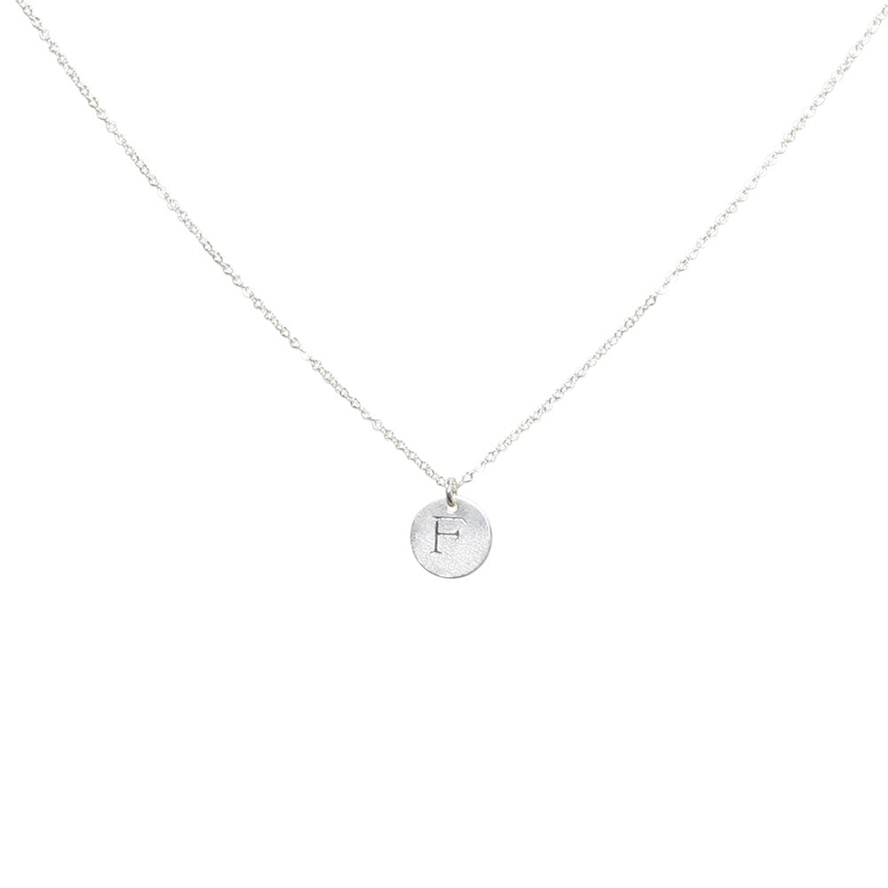 Monogram Necklace on Thin Chain - Necklaces - Silver - Silver / A - Azil Boutique