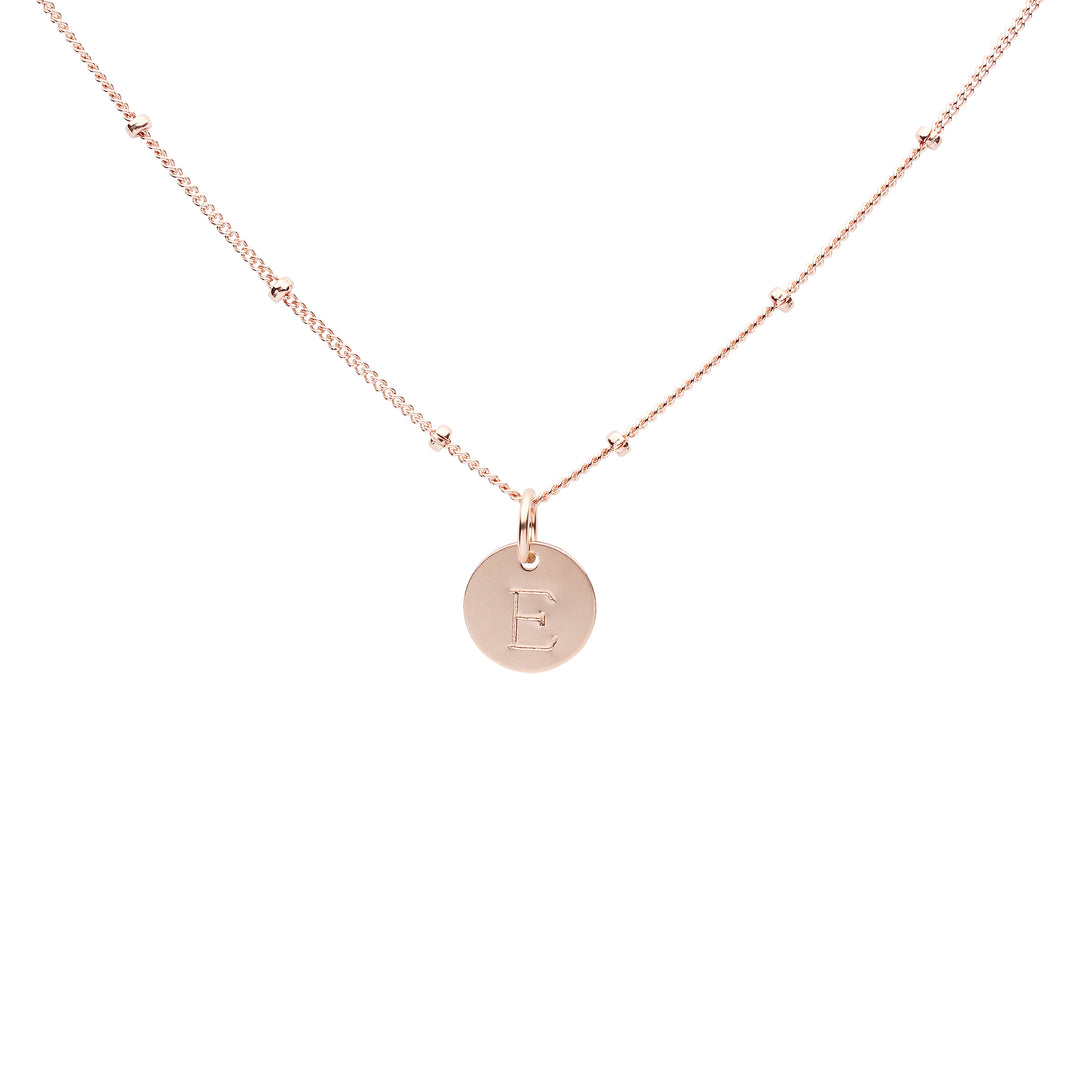 Monogram Necklace on Ball Chain - Necklaces - Rosegold - Rosegold / A - Azil Boutique
