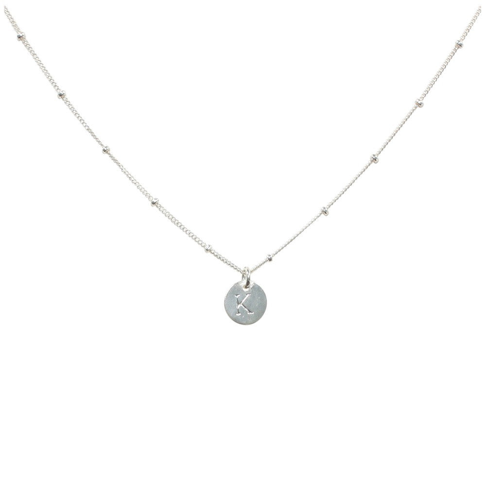 Monogram Necklace on Ball Chain - Necklaces - Silver - Silver / A - Azil Boutique