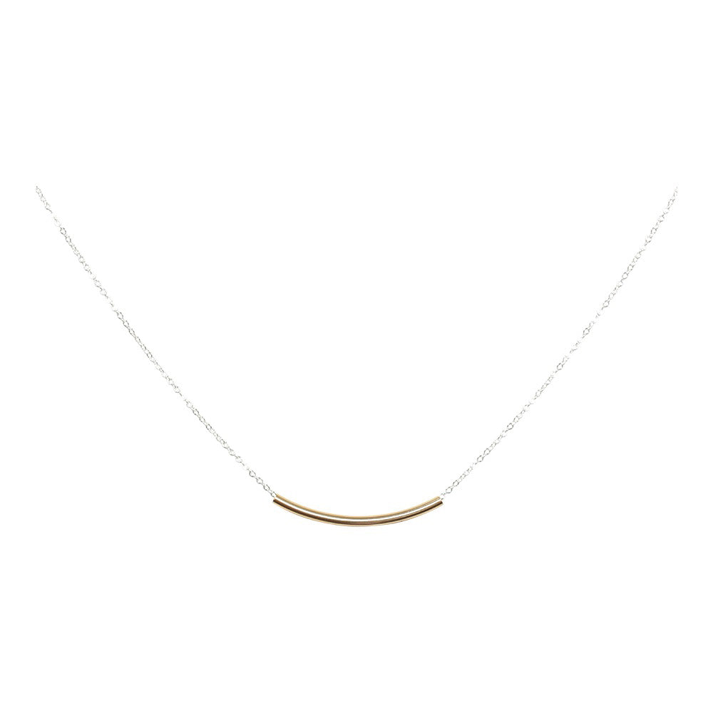SALE - 2-Tone Curved Tube Necklaces - Necklaces - Short - Short / Gold/Silver - Azil Boutique
