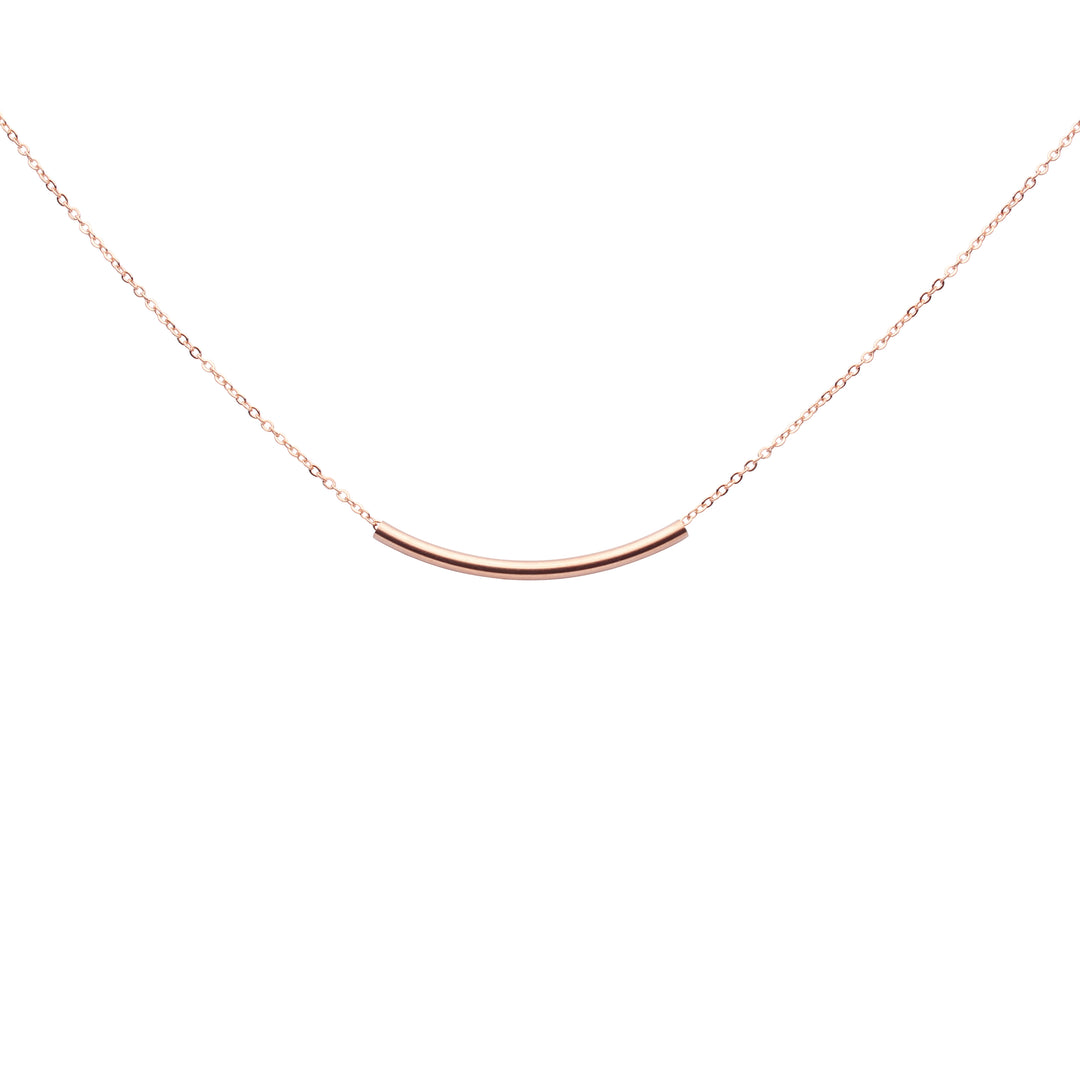 Curved Tube Necklace - Necklaces - Rosegold - Rosegold - Azil Boutique