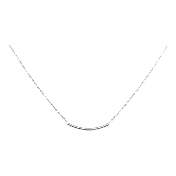 SALE - 2-Tone Curved Tube Necklaces - Necklaces - Short - Short / Silver/Rose Gold - Azil Boutique
