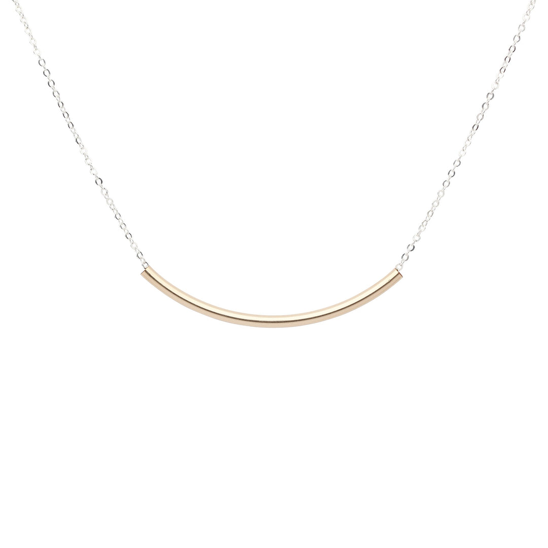 SALE - 2-Tone Curved Tube Necklaces - Necklaces - Long - Long / Gold/Silver - Azil Boutique