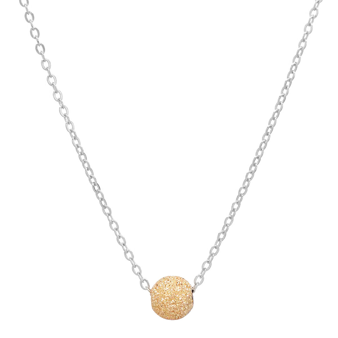 SALE - Single Stardust Ball Necklace - Necklaces - Gold Ball l Silver Chain - Gold Ball l Silver Chain - Azil Boutique
