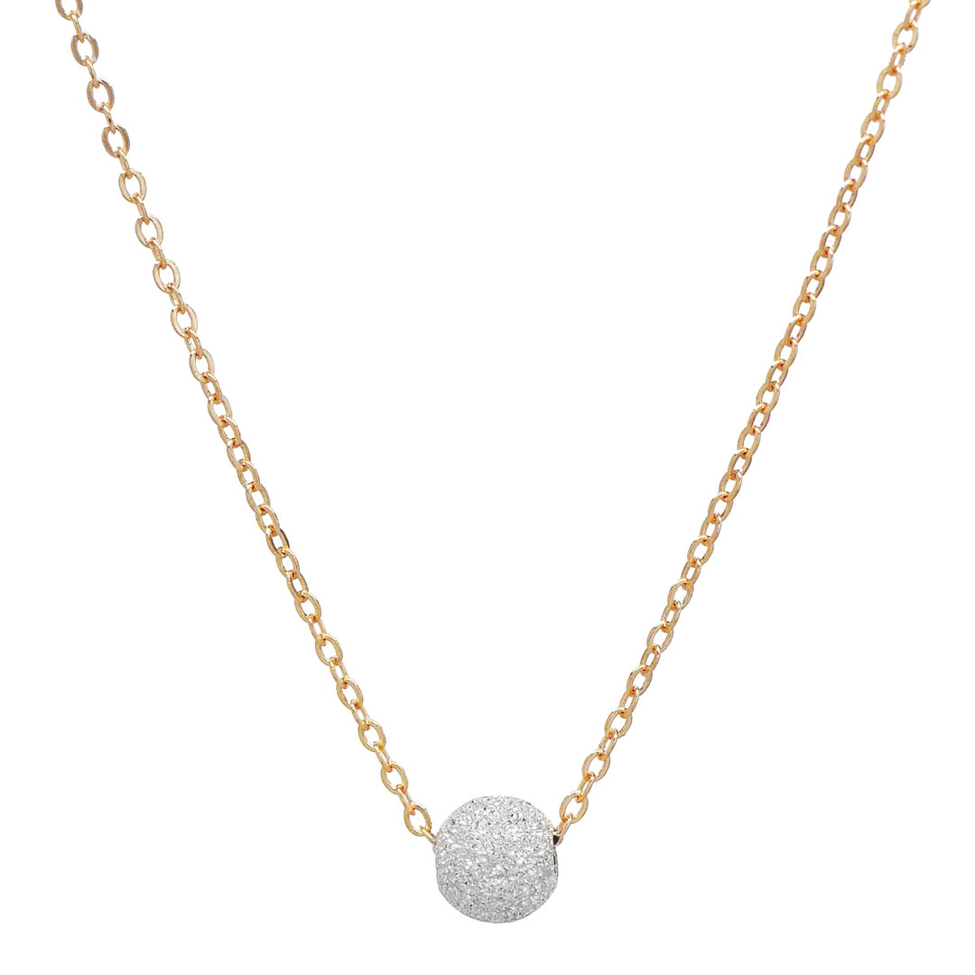 SALE - Single Stardust Ball Necklace - Necklaces - Silver Ball l Gold Chain - Silver Ball l Gold Chain - Azil Boutique