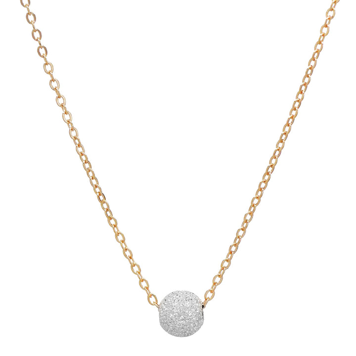 SALE - Single Stardust Ball Necklace - Necklaces - Silver Ball l Gold Chain - Silver Ball l Gold Chain - Azil Boutique