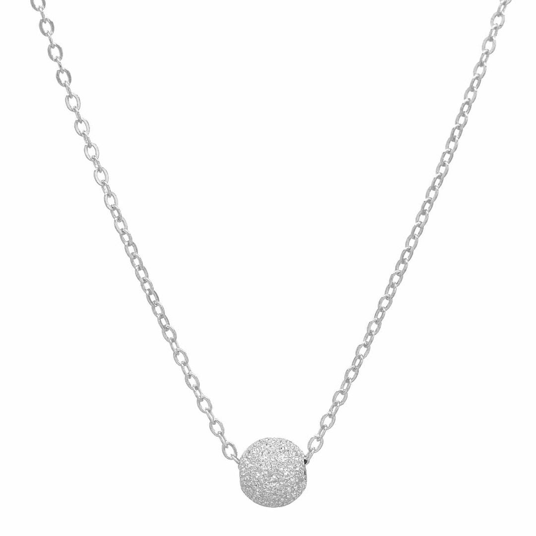 Single Stardust Ball Necklace - Necklaces - Silver - Silver - Azil Boutique