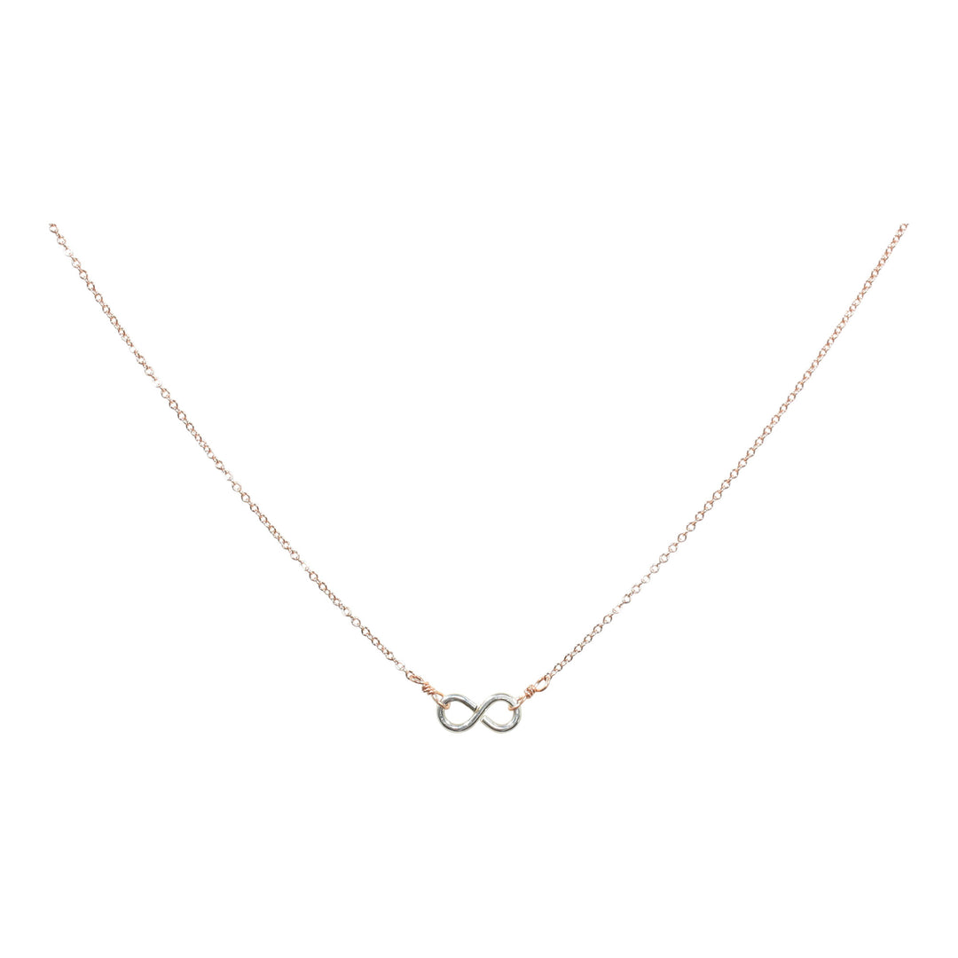 Tiny Infinity Necklace on Thin Chain - Necklaces - Silver/ Rose Gold - Silver/ Rose Gold - Azil Boutique
